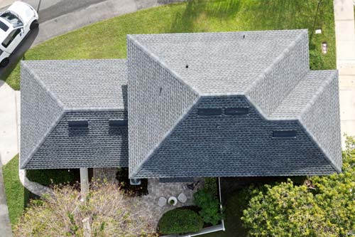 aerial view of residential roof