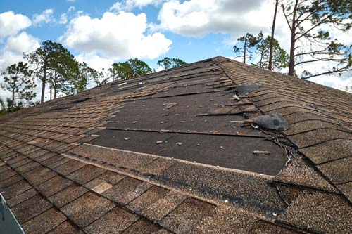 storm damaged roof